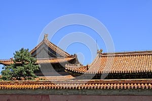 The roof and walls in the Eastern Royal Tombs of the Qing Dynasty, china