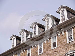 Roof windows stone building