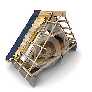 Roof wooden framework