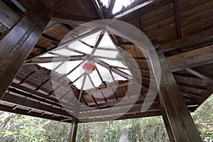 Roof of wooden pavilion, adobe rgb