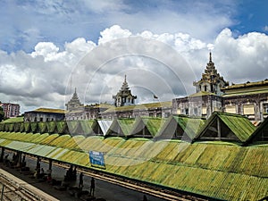 Roof of Yangon Central Railway Station in Myanmar