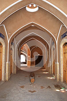 Roofed alleys in the old city of Yazd, Yazd has a unique Iranian architecture.