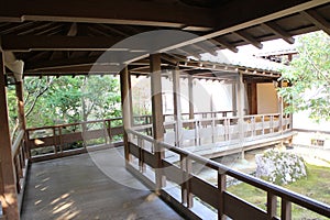 Roofed Corridor in the Garden of the Lord\'s Residence in Koko-en Garden, Himeji, Japan