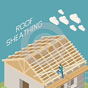 Roofer Isometric Composition