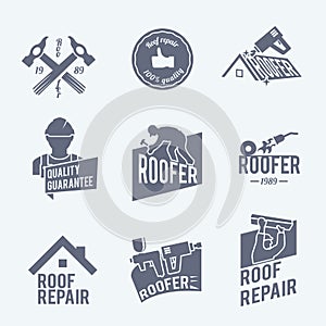 Roofer label set grey