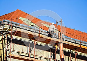 Roofer at work