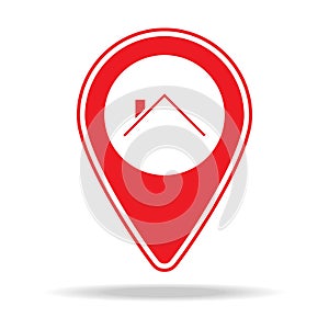 roofing contractor map pin icon. Element of warning navigation pin icon for mobile concept and web apps. Detailed roofing contract