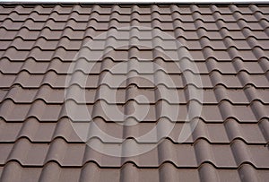 Roofing materials. Metal House roof. Closeup House Construction Building Materials. Roof construction.