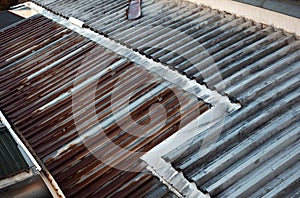 roofing sheets covered with corrosion