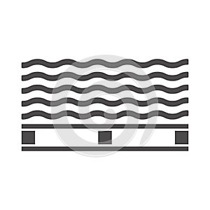 Roofing slate on a pallet icon in a flat style.Vector illustration.