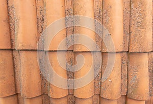 Roofing texture background Red corrugated tile element of roof tiles detail Seamless pattern