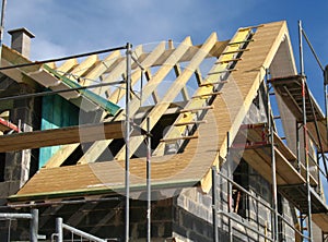 Roofing work at a shell