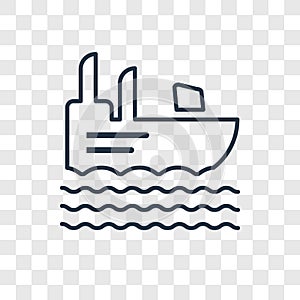 Roofless Speed Boat concept vector linear icon isolated on trans