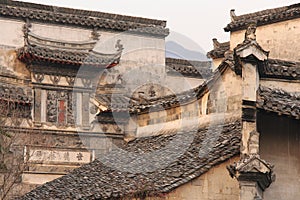 Roofs of ancient Chinese village photo