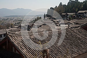 Roofs of ancient historical Lijiang Dayan old town.