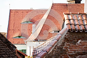 Roofs and architectural details in Sibiu, Romania