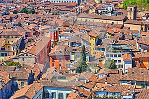 The roofs of Brescia from the top, Lombardy, Italy photo