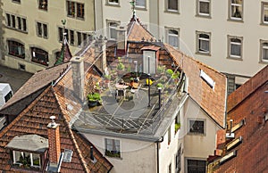 Roofs of buildings in Freiburg im Breisgau, Germany