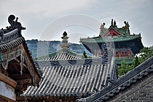 The roofs of the buildings in Shaolin monastery.