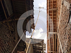 Roofs of country houses in Indonesia