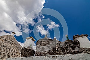 Roofs and demijohns in Alberobello