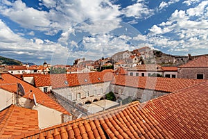 Roofs of Dubrovnik at sunset - Old Town Dubrovnik