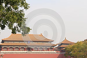 Roofs of the forbidden city in China.