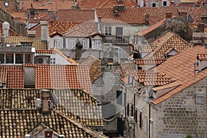 Roofs of houses in the city of dubrovnik in croatia