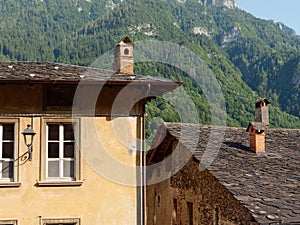 Roofs of houses of a mountain Italian village