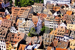 Roofs of houses in Strasbourg downtown center
