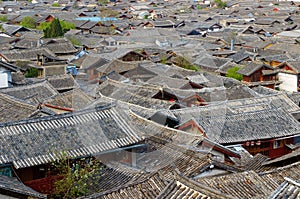 Roofs of lijiang old town, yunnan, china