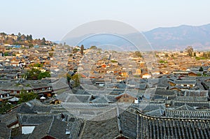 Roofs of lijiang old town, yunnan, china