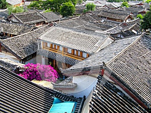 Roofs in lijiang , yunan,China