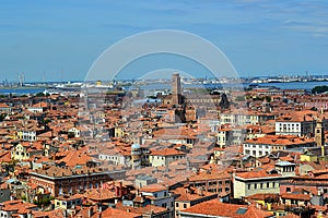 Italy, Italia, Venice, Adriatic Sea, San Marco, aerial view photo