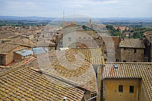 The roofs of medieval Siena on a September afternoon. Italy