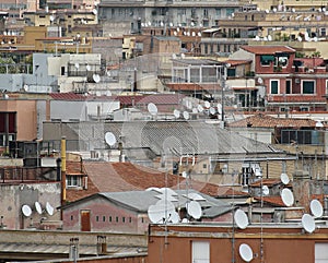 Roofs of the metropolis with antenna photo