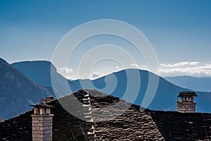 Roofs and mountain view from Mikro Papigo