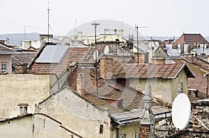 Roofs of the old Lvov city