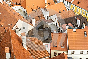 Roofs of the old town in Cesky Krumlov in the South Bohemian district