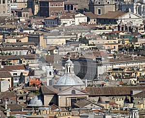 Roofs of palaces, churches and houses in the center of Rome photo