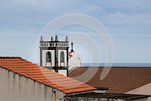 Roofs and tower of a church, Maia, Sao Miguel
