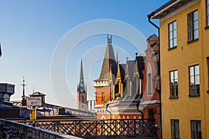 Roofs of typical sweden buildings, Stockholm, Sweden