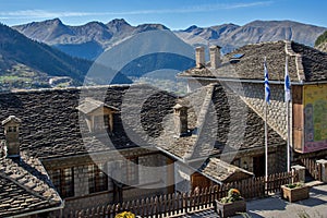 Roofs and valley of Town of Metsovo, Epirus