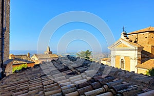 Roofs and view from Cingoli town, Marche region, Italy photo