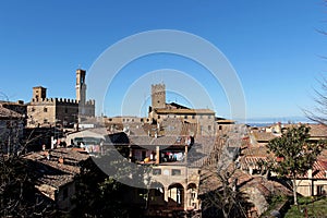 The roofs of the medieval town of Volterra in Tuscany