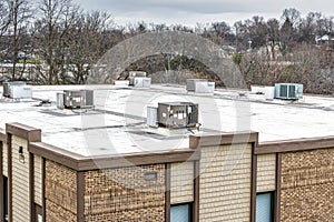 Rooftop Air Conditioning Units On Top Of Medical Office Building
