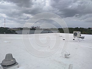 Rooftop a commercial flat roof, EPDM Roofing