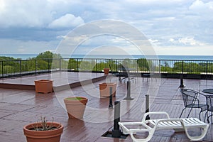 Rooftop Deck During a Summer Thunderstorm