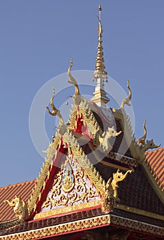 A Rooftop Detail at a Neighborhood Temple, Chiang Mai, Thailand