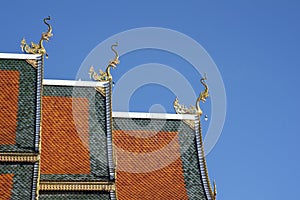 Rooftop and finials at Wat Sri Bun Rueang, Chiang Rai, Thailand